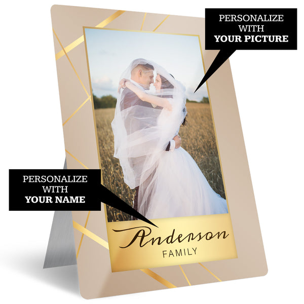 Metal Photo Prints Custom, Family Theme, 7" x 10" with Built-in Easel Back, By Soul Décor