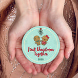 2020 Ornament, First Christmas Together 2020 Ornament, Round Metal Ornament, Velvet Pouch Included