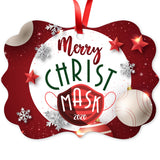 2020 Christmas Ornament, Merry Christmask 2020 Ornament, Rectangle Metal Ornament, Velvet Pouch Included