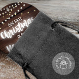 Our First Christmas In Our New Home 2020, Christmas Tree Decorations Gift Ornaments, Round Metal Ornament, Velvet Pouch Included, By Soul Décor