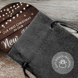 Our First Christmas In Our New Home 2020, Christmas Decorations Gift Ornament, Round Metal Ornament, Velvet Pouch Included, By Soul Décor