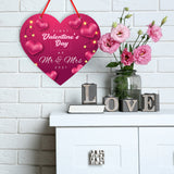 First Valentine's Day As Mr And Mrs 2021 Lights Pink Background