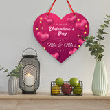 First Valentine's Day As Mr And Mrs 2021 Lights Pink Background
