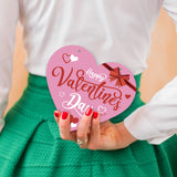 Happy Valentine's Day Pink Background With Ribbon