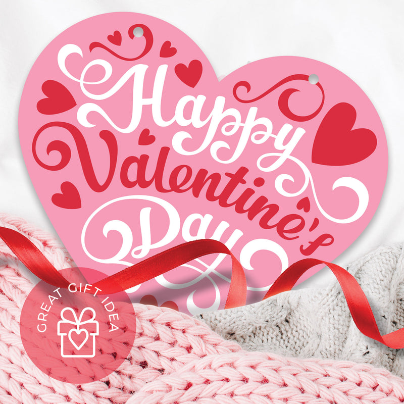 Happy Valentine's Day Pink Background With Hearts