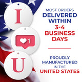 I Love You White Pink, (Set of 3)