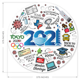 2021 Christmas Ornament, Large 3.75" Round Metal Ornament, Velvet Pouch Included