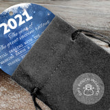 2021 The Year Of The Great Vaccine Ornament, Large 3.75" Round Metal Ornament, Velvet Pouch Included