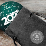 Merry Christmas, 2021, The Year Of The Vaccine Ornament, Large 3.75" Round Metal Ornament, Velvet Pouch Included