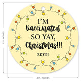 I’m Vaccinated So Yay Christmas 2021 Ornaments, Large 3.75" Round Metal Ornament, Velvet Pouch Included