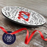 Christmas 2021 Ornament, Large 3.75" Round Metal Ornament, Velvet Pouch Included