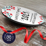 Christmas 2021 The One Where We Were Vaccinated Ornament, Large 3.75" Round Metal Ornament, Velvet Pouch Included