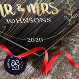 Personalized Ornament, Mr & Mrs 2020 Ornament, Diamond Metal Ornament, Velvet Pouch Included