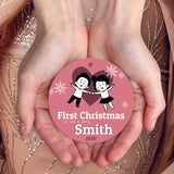 Personalized Christmas Ornaments, First Christmas As Mr & Mrs 2020 Ornament, Rectangle Metal Ornament, Velvet Pouch Included