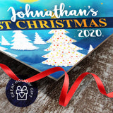 Personalized Christmas Ornaments 2020, First Christmas 2020 Ornament, Diamond Metal Ornament, Velvet Pouch Included