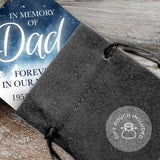 Personalized Ornament, In Memory Of Dad Forever In Our Hearts Ornament, Diamond Metal Ornament, Velvet Pouch Included