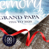 Personalized Christmas Ornaments, In Loving Memory Grand Papa Ornament, Diamond Metal Ornament, Velvet Pouch Included