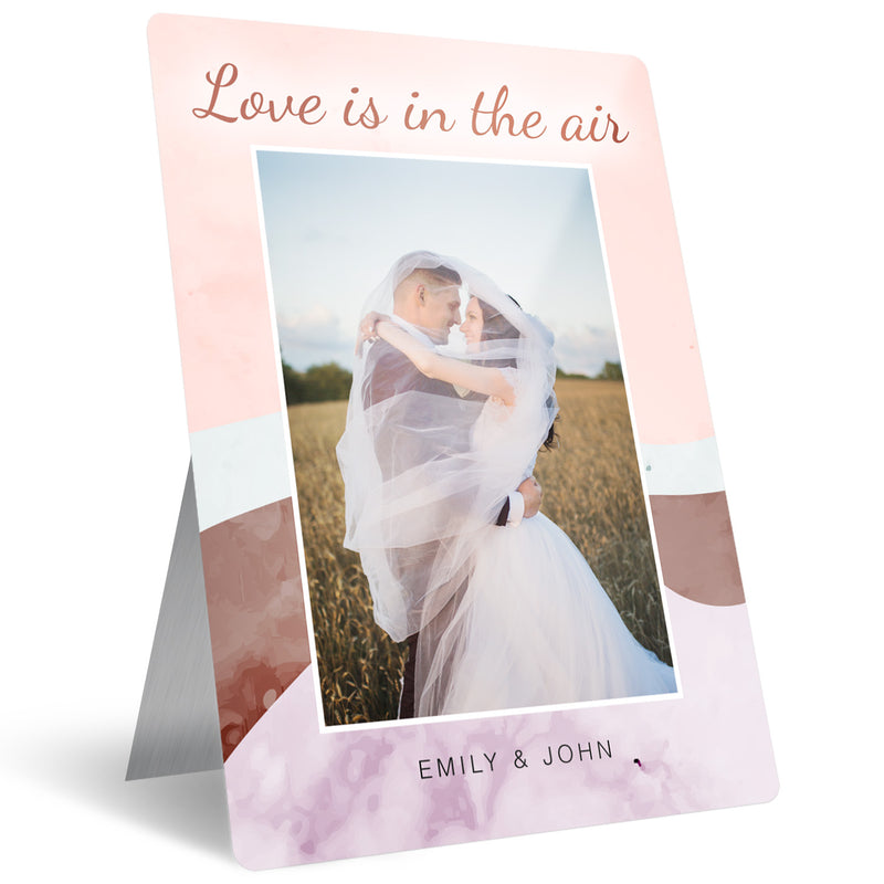 Metal Custom Photo Prints, Love Theme, 7" x 10" with Built-in Easel Back, By Soul Décor