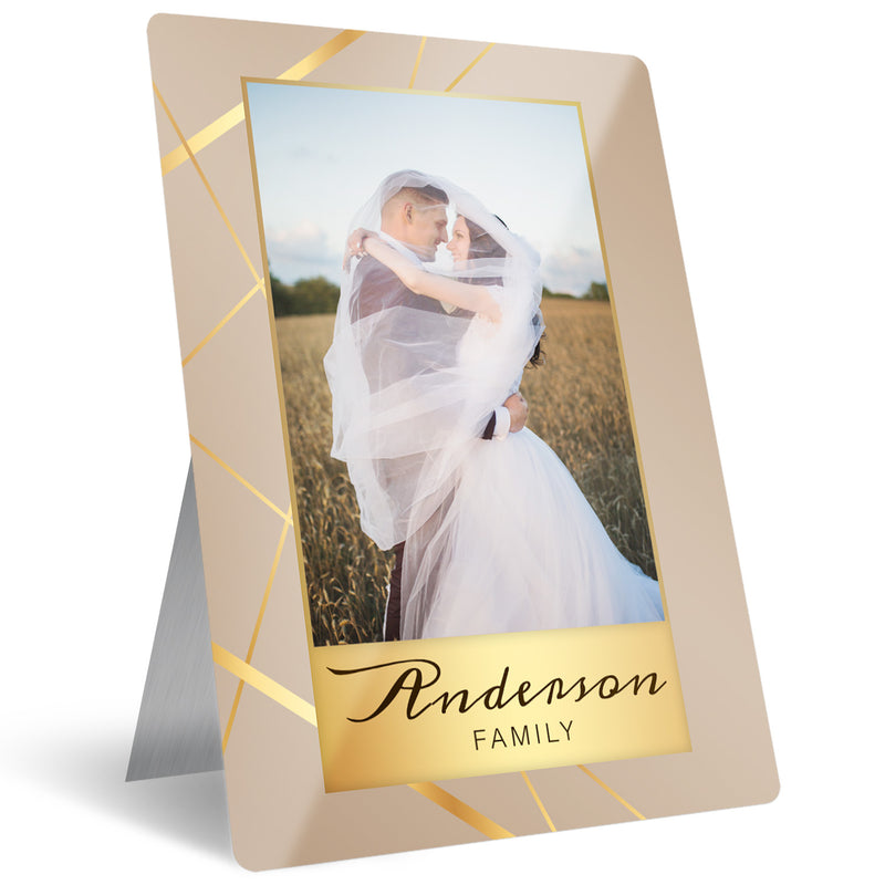 Metal Photo Prints Custom, Family Theme, 7" x 10" with Built-in Easel Back, By Soul Décor