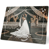 Metal Custom Photo Prints, Just Married, 7" x 10" with Built-in Easel Back, By Soul Décor