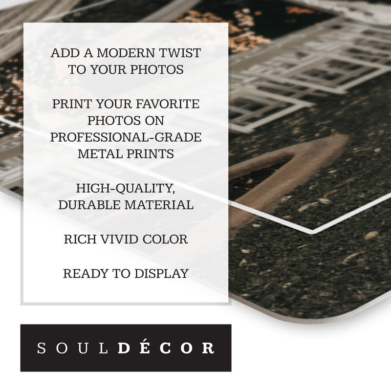 Metal Custom Photo Prints, Just Married, 7" x 10" with Built-in Easel Back, By Soul Décor