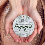 2020 Christmas Ornament, Our First Christmas Engaged 2020 Ornament, Round Metal Ornament, Velvet Pouch Included