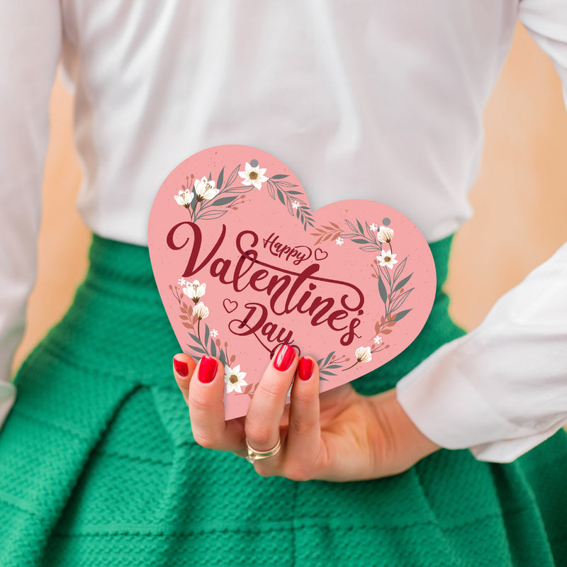 Happy Valentine's Day Flowers Pink Background