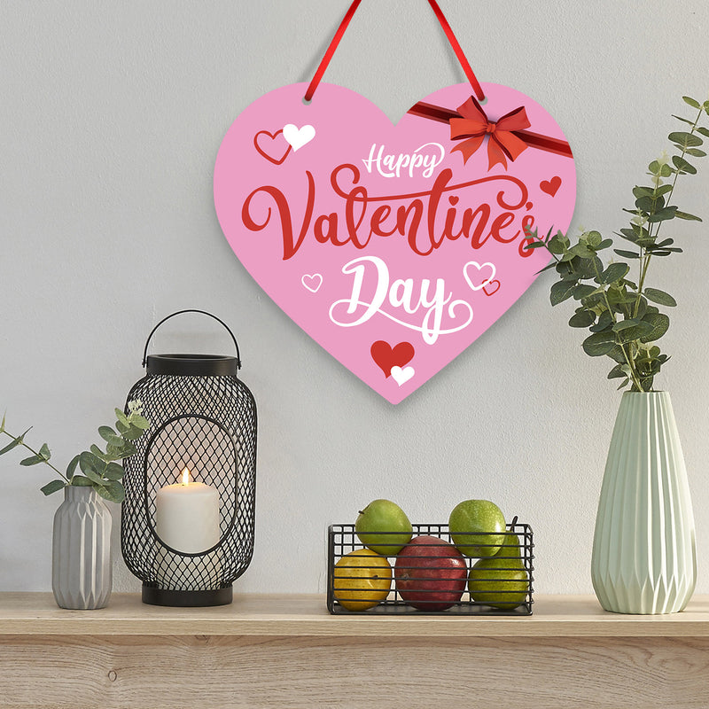 Happy Valentine's Day Pink Background With Ribbon