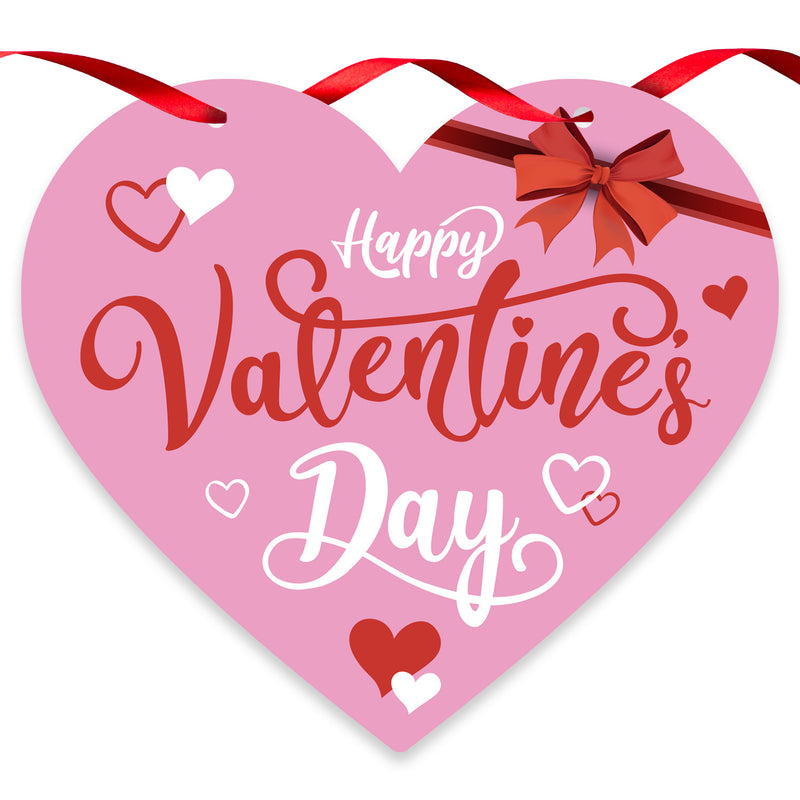 Happy Valentine's Day Pink Background With Ribbon