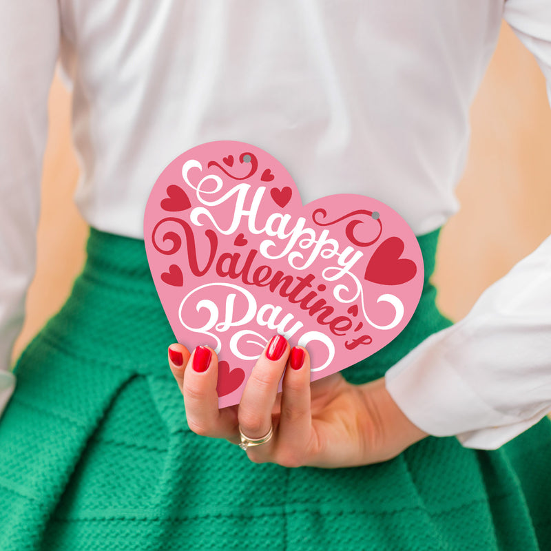 Happy Valentine's Day Pink Background With Hearts