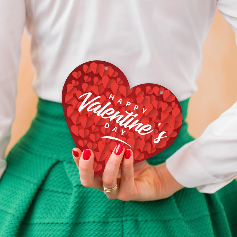 Happy Valentine's Day Red Background Full Of Hearts