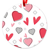 Pink Red Heart Shapes, (Set of 3)