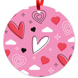 Pink Red Heart Shapes, (Set of 3)