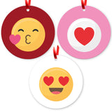 Red Pink Emoji Hearts, (Set of 3)