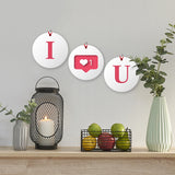 I Love You White Pink, (Set of 3)