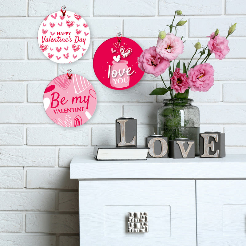 Happy Valentines Day Be Mine I Love You, (Set of 3)