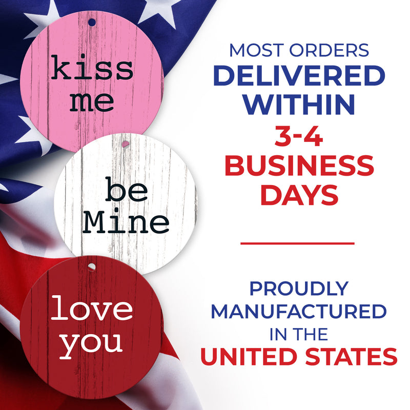 Kiss Me Love You Be Mine, (Set of 3)