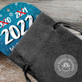 2022 Will Be My Year Ornament, Large 3.75" Round Metal Ornament, Velvet Pouch Included